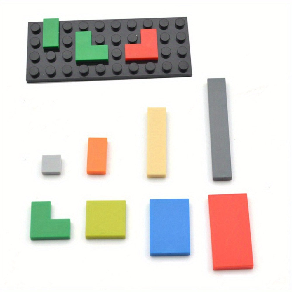 Bulk Flat Tile Building Blocks 150 Pcs – Smooth Thin Plate Bricks 1x1 1x2 1x6 LEGO Compatible MOC Accessories Kids Creative Building DIY