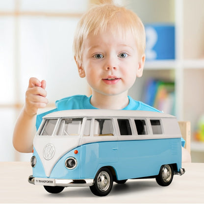 1:36 Volkswagen Bus Die-Cast Toy Car Model with Openable Doors & Pull-Back with the Listed Color, Size or Set Options for Everyday Use