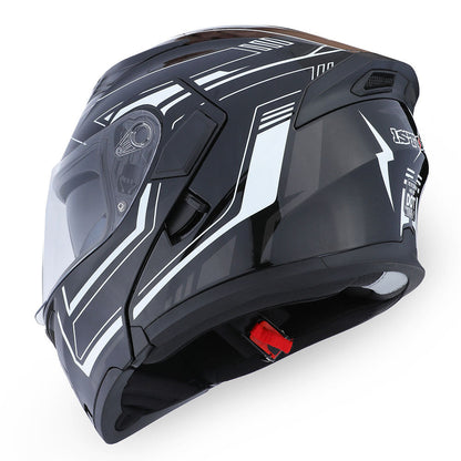 Motorcycle Helmet Modular Flip-Up Full-Face Shell with Dual Visors, S-XL Sizes and Arrow, Storm or Glossy Styles