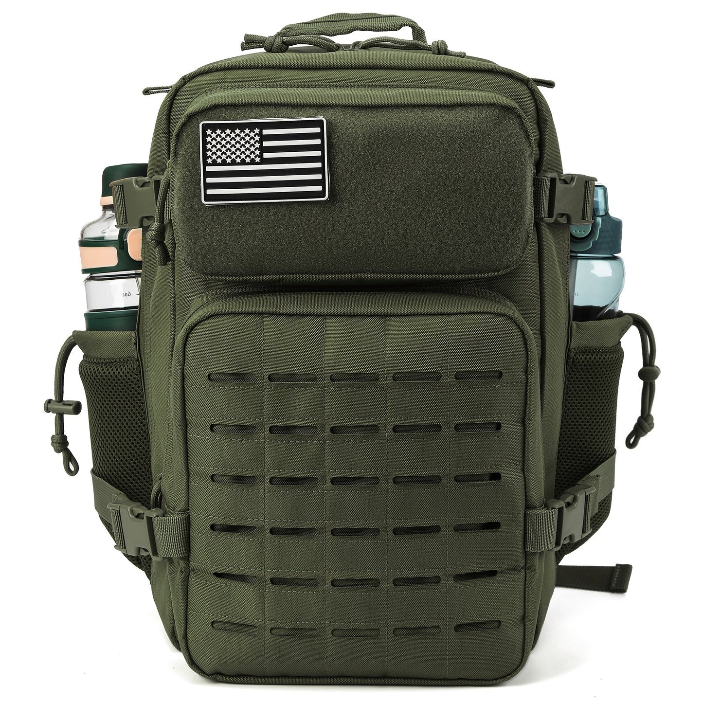 25L Tactical Laptop Backpack with Dual Side Bottle Pockets and Nine Color or Pattern Options