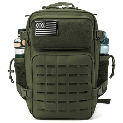 25L Tactical Laptop Backpack with Dual Side Bottle Pockets and Nine Color or Pattern Options