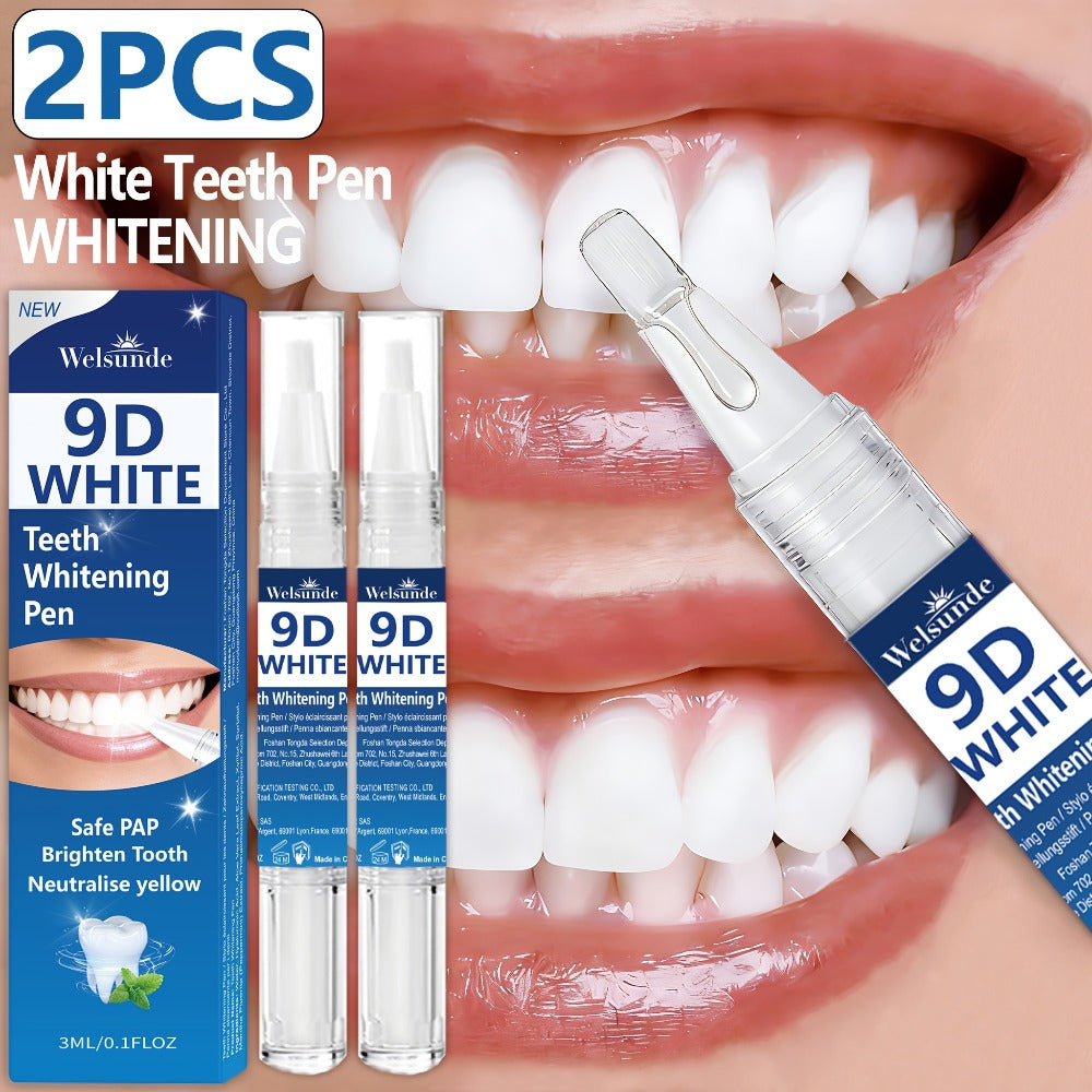 Teeth Whitening Pen 2pcs 9D Powerful Whitening Neutralize Yellow Stains Brighten Teeth Gum Care for an Everyday Personal Care Routine