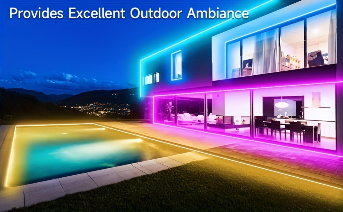 RGB LED Neon Light Strip Flexible Rope Light, App & Remote Control Color Changing for Bedroom Gaming Room Party Outdoor Indoor Decor