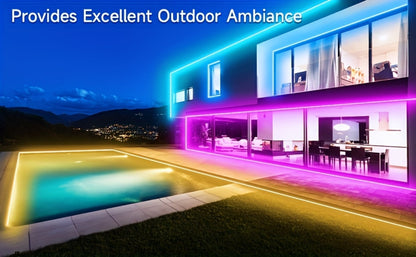 RGB LED Neon Light Strip Flexible Rope Light, App & Remote Control Color Changing for Bedroom Gaming Room Party Outdoor Indoor Decor