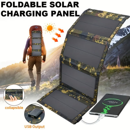 Portable Folding Solar Panel Charger with USB Port, 20% Monocrystalline Silicon Efficiency