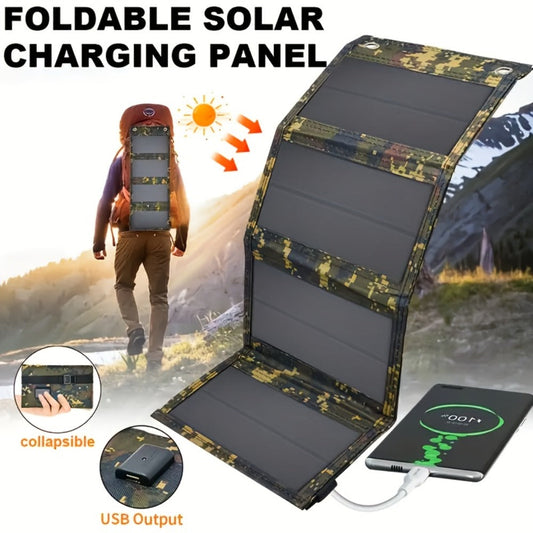 Portable Folding Solar Panel Charger with USB Port, 20% Monocrystalline Silicon Efficiency