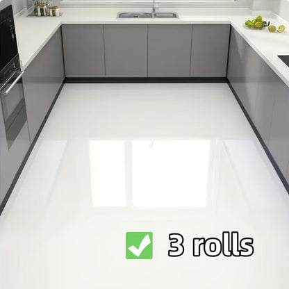 Self-Adhesive Marble Vinyl Floor Wallpaper 3 Rolls 23.62x197.75in – Oil-Proof Anti-Slip, for Entryways, Bedrooms and Living Spaces