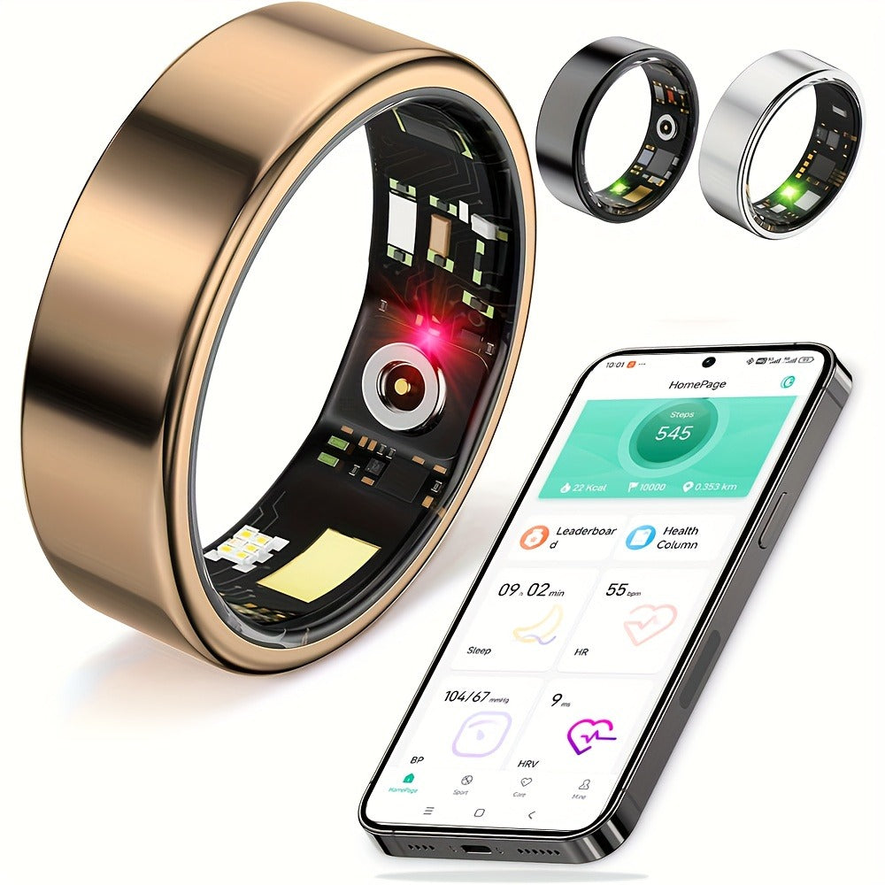 Smart Ring Fitness & Health Tracker for Men & Women, Heart Rate, Sleep, Steps, Calories, Body Temp & HRV Monitoring