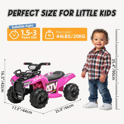 6V Kids Ride On ATV 4-Wheeler Quad Electric Toy Car for Toddlers 18-36 with the Listed Color, Size or Set Options for Everyday Use