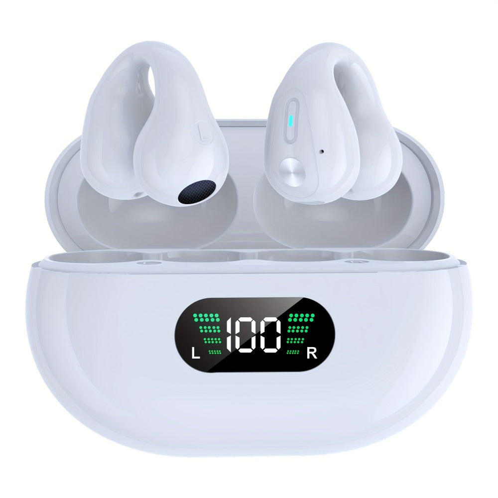 Menzluio Bone Conduction Headphones 48H Playtime HiFi Stereo Active Call Noise for Bedside Audio, Alarms and Room Entertainment