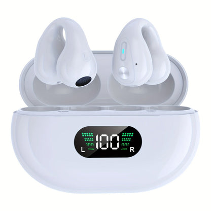 Menzluio Bone Conduction Headphones 48H Playtime HiFi Stereo Active Call Noise for Bedside Audio, Alarms and Room Entertainment