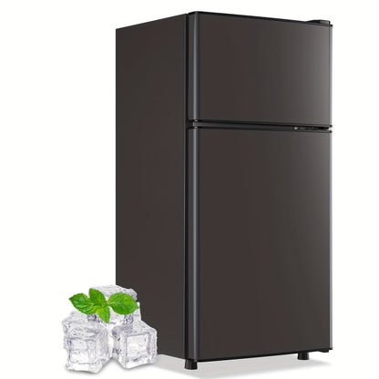 Mini Refrigerator with Freezer, 2.4 Cu Ft Double Door Small Fridge with Removable Shelves & Adjustable Feet