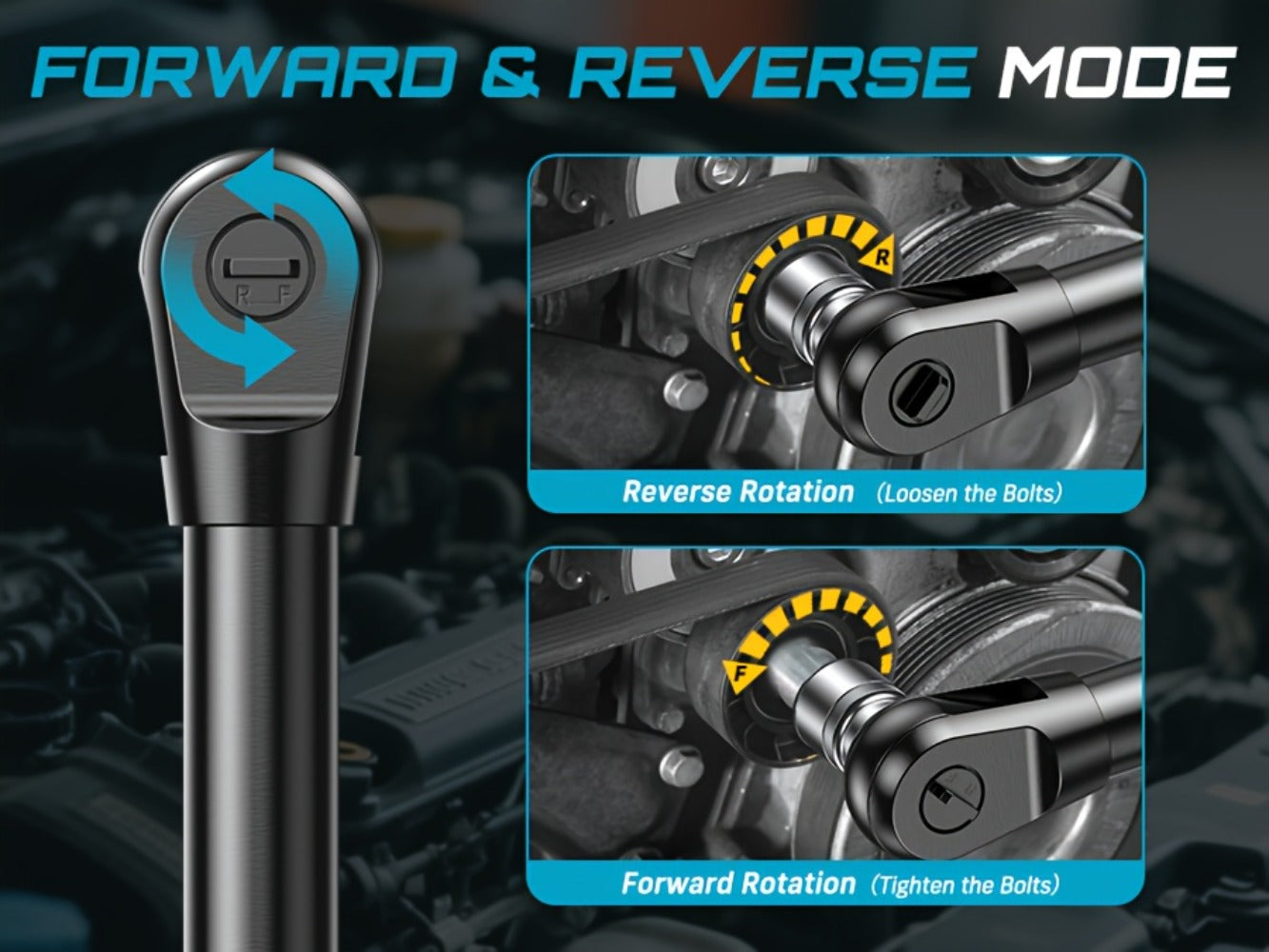 21V Power Ratchet Wrench Set 3/8'' Drive, 59 Ft-lbs 400 RPM Cordless Electric Ratchet, Variable Speed Trigger
