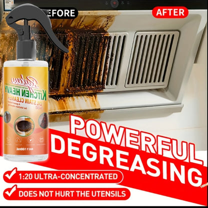 Kitchen Degreaser Spray 100ml (3.38oz), Oven Cleaner & Grease Remover, Fume-Free Formula for Stubborn Grease on Ovens