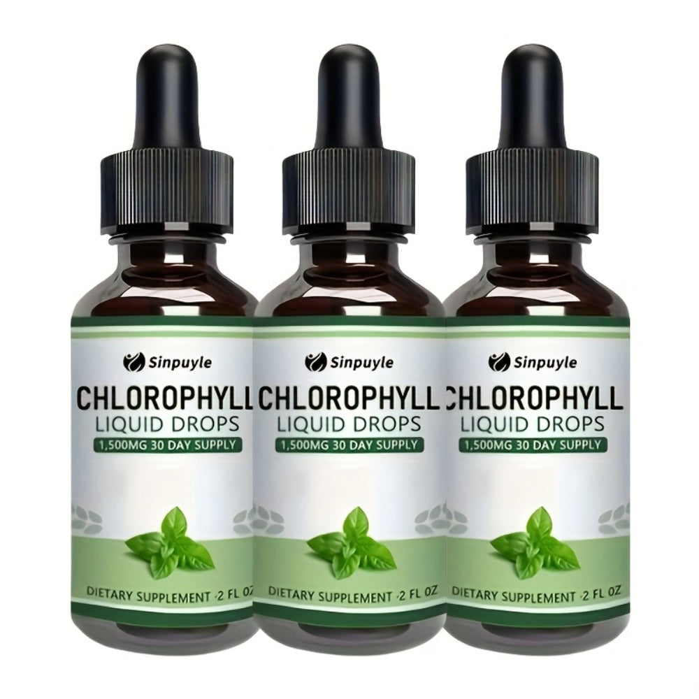 Chlorophyll Liquid Drops, Immune Support, Internal Deodoriser & Skin Health Supplement, Natural Mint Flavour