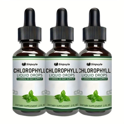 Chlorophyll Liquid Drops, Immune Support, Internal Deodoriser & Skin Health Supplement, Natural Mint Flavour