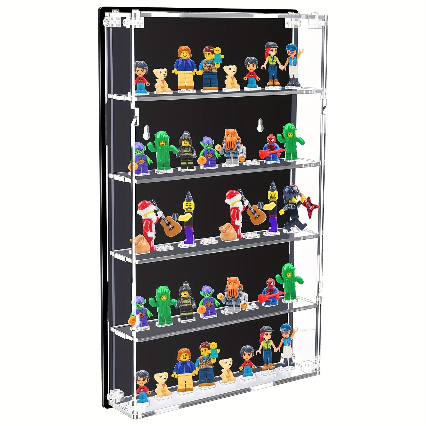 Wall Mounted Display Case 5-Tier for 40 Figurines Clear Acrylic Showcase with Built-In Stands & Mounting Hardware for Action Figures Funko