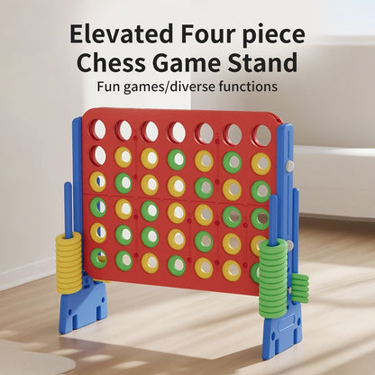 Height Adjustable Giant Connect 4 Game 33-37 Inch, Jumbo 4-in-a-Row Outdoor Yard Game with Quick Release Slider for Teens
