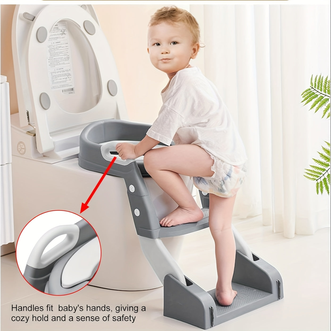 Potty Training Seat with Step Ladder 2-in-1 Toddler Toilet Seat & Stool - Foldable Kids Potty Chair with Splash Guard