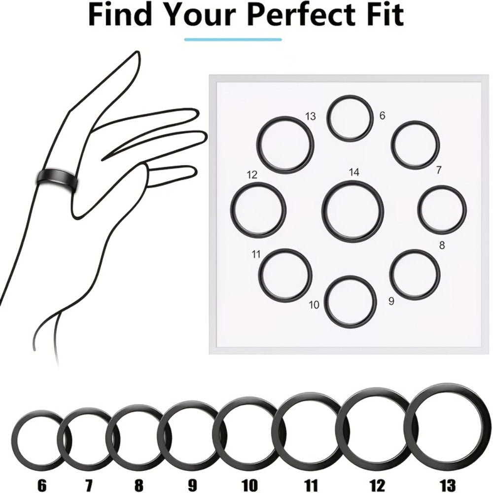 Smart Ring Health Fitness Tracker - Sleep Monitor Heart Rate Temperature Blood Pressure Pedometer Calorie Menstrual Cycle Tracker