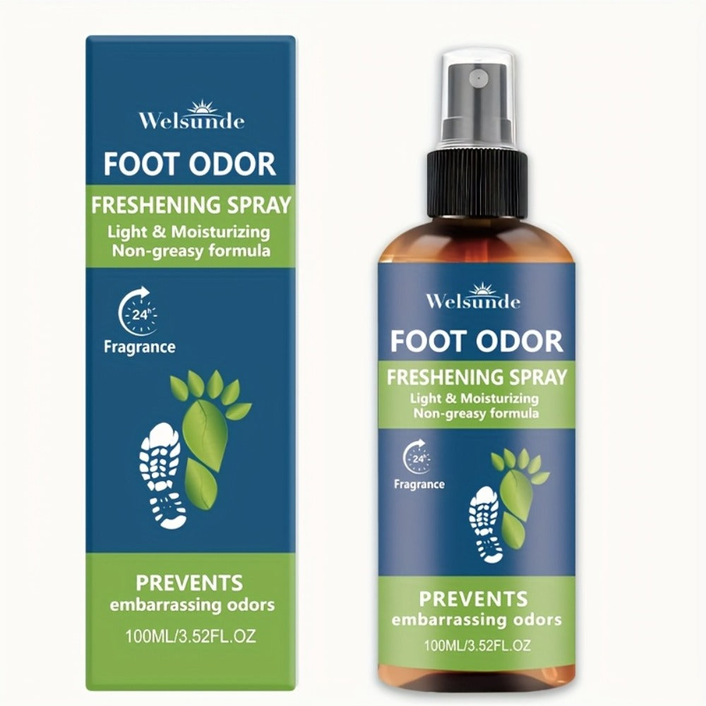 Foot & Shoe Deodorant Spray - Odor Control & Freshness, Quick-Absorbing Non-Greasy Formula, 100ml/3.52fl.oz