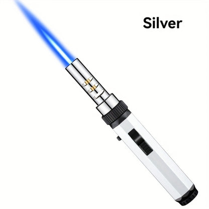 Windproof Jet Flame Torch Lighter with Safety Lock & Switch Lock, Large Adjustable Flame, Outdoor Torch for Campfire BBQ Baking Camping