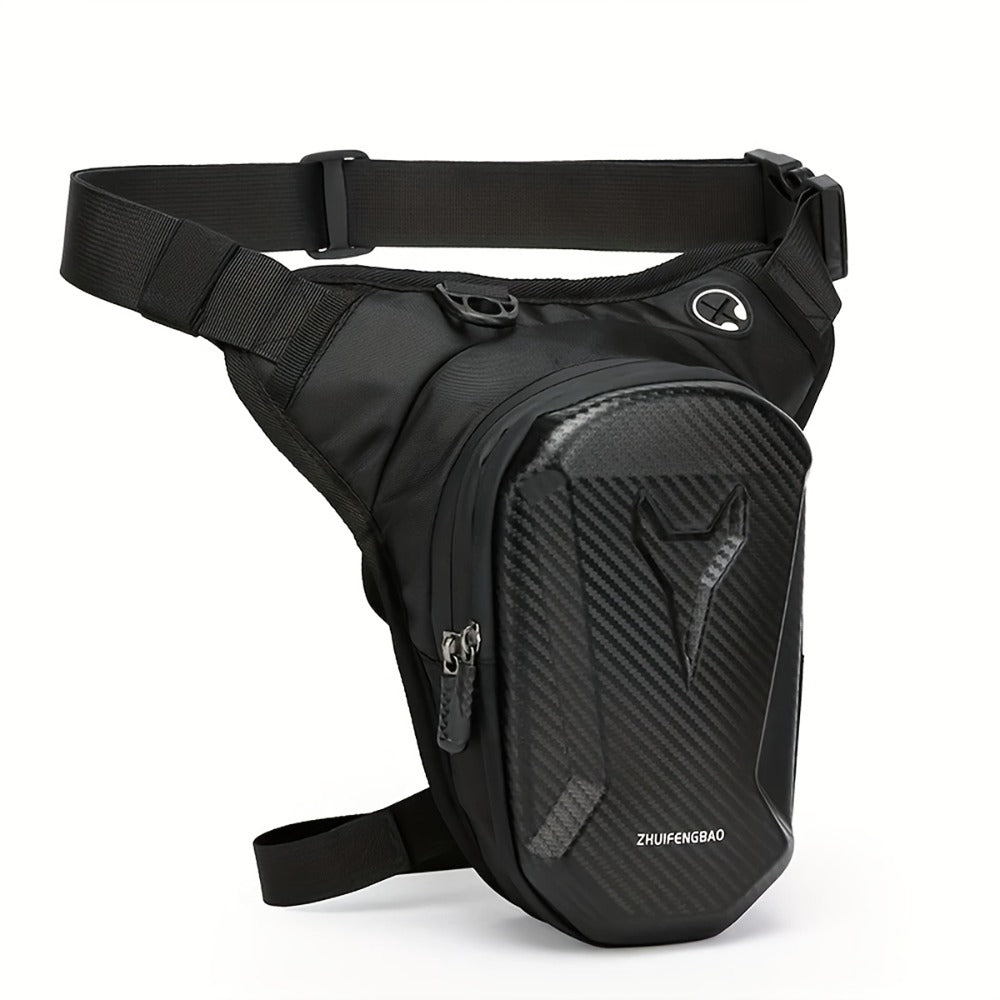 Waterproof Motorcycle Leg Bag EVA with Headphone Jack Double Zipper Adjustable Strap for Off-Road Riding – Thigh Waist Pack Secure Storage