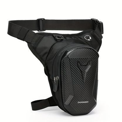 Waterproof Motorcycle Leg Bag EVA with Headphone Jack Double Zipper Adjustable Strap for Off-Road Riding – Thigh Waist Pack Secure Storage