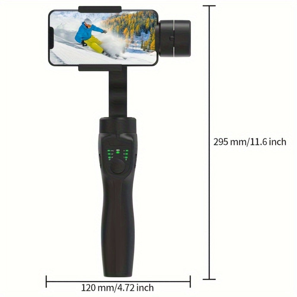 Handheld 3-Axis Smartphone Gimbal Stabilizer with Wireless Bluetooth No App Required Anti-Shake Video Recording