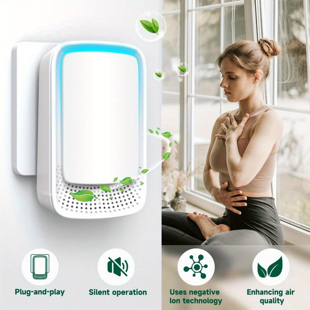 Plug-In Air Purifier Ionic, Filterless & Silent Odor Neutralizer for Home, Pets, Office & Gym, Compact 24/7 Fresh Air