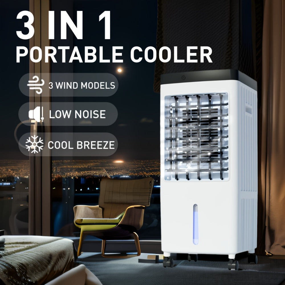 Portable Air Conditioner Evaporative Air Cooler with Remote, 40Hrs Cooling, 2.6 Gal Tank, 3 Speeds
