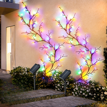 Solar Willow Vine Fairy Lights 96 LED 8 Modes 5.9ft, for Garden, Pathway and Patio Lighting