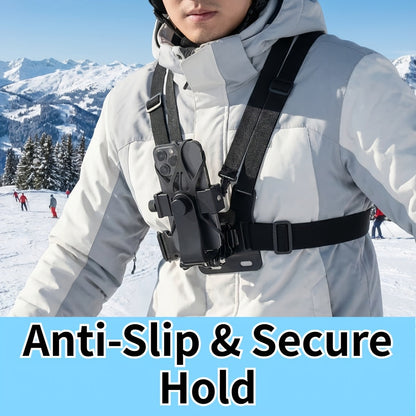 Chest Mount Harness for GoPro Hero 13 12 11 10 9 8 – Adjustable POV Chest Strap for Insta360 X4 X3 DJI Osmo Action 4 3 iPhone Samsung Phone