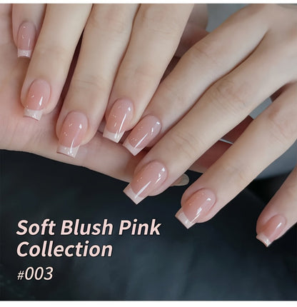 Gel Nail Polish 8-Color Gentle Pink Set in 0.51oz Bottles with Shades 001-008 and LED Soak-Off Cure for Nail Art