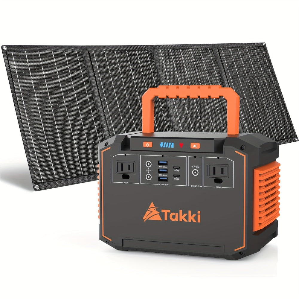 Portable Solar Generator Power Station 350W – 88.8Wh / 111Wh / 240Wh LiFePO4 Battery with AC DC USB Ports for Camping, RV