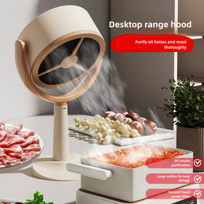 Portable USB Range Hood Handheld Exhaust Fan, Compact Smoke Absorber with 2 Filter Screens for BBQ