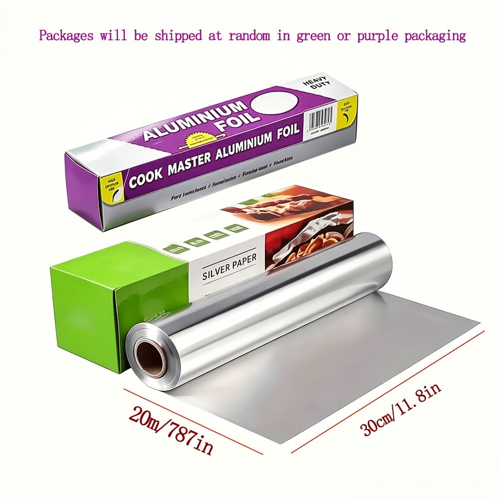 Aluminum Foil Roll Extra Long 787.4 Inch, Heat Resistant Oilproof Tin Foil for Cooking Baking Grilling BBQ