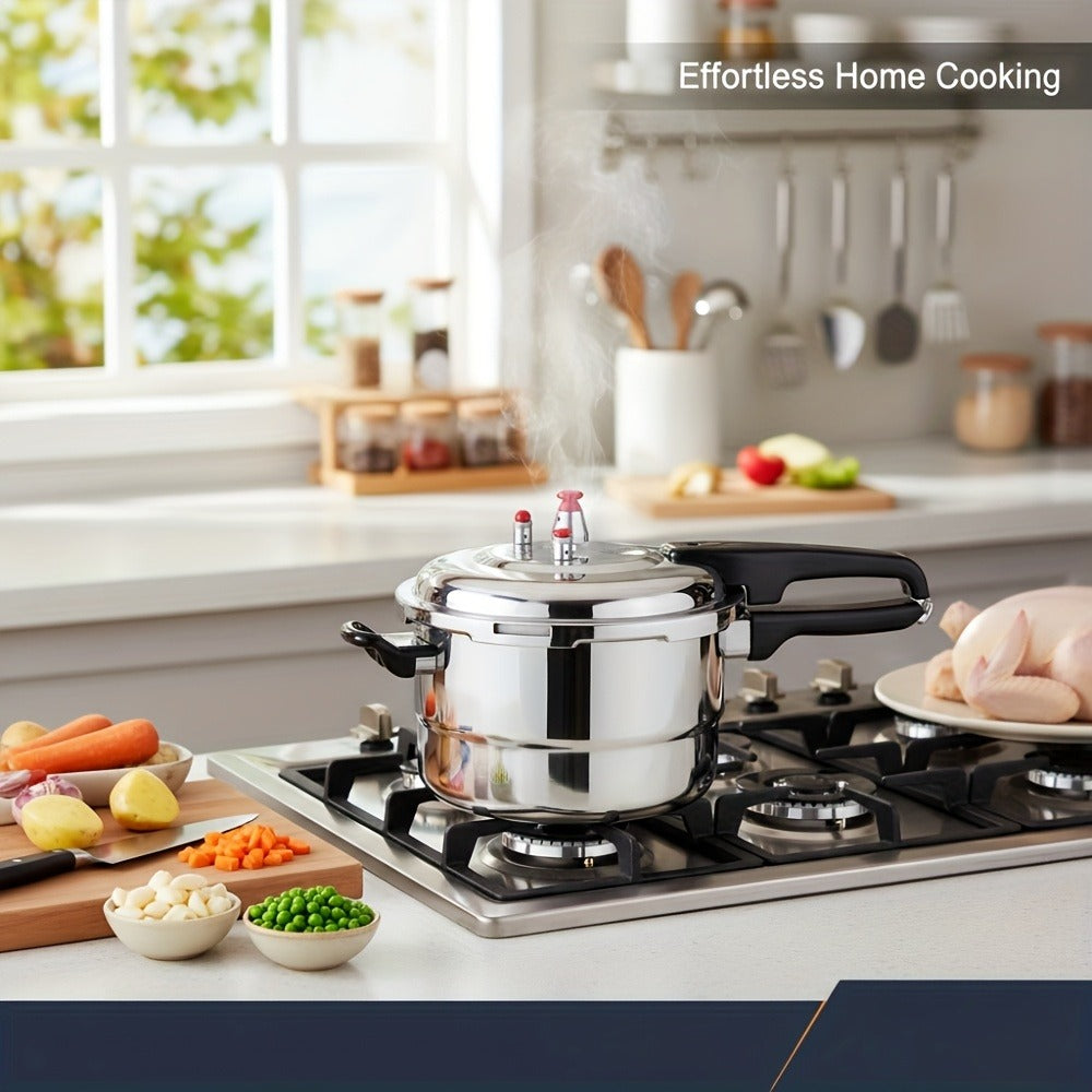 Aluminum Pressure Cooker Stovetop - 4.5Qt & 8Qt with Exhaust Valve & Multiple Safety Protections