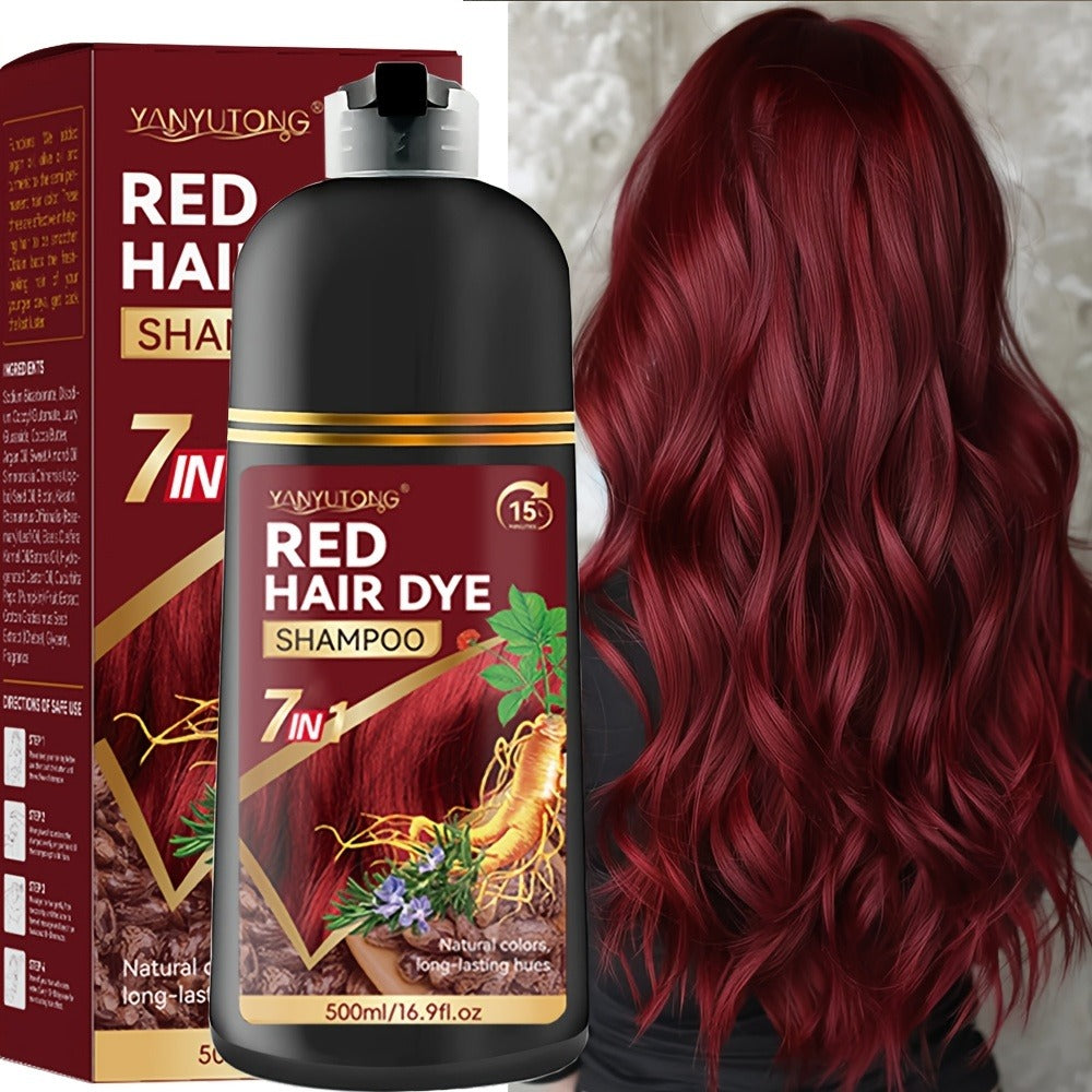 Hair Dye Shampoo Natural Plant Pigments, Covers Gray Hair Fast in 1 Wash, 16.91oz Color Shampoo in Black