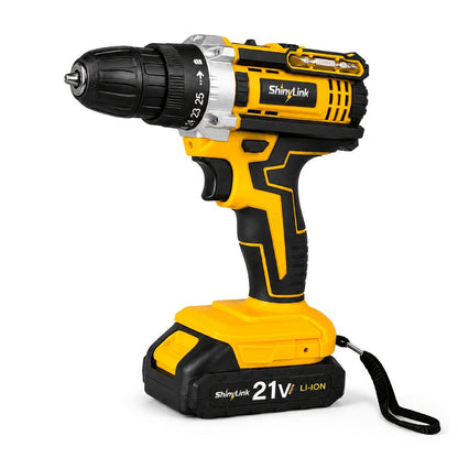 21V Cordless Drill Set Electric Drill Driver Kit with Lithium Battery Screwdriver Bits Hand for Entryways, Bedrooms and Living Spaces