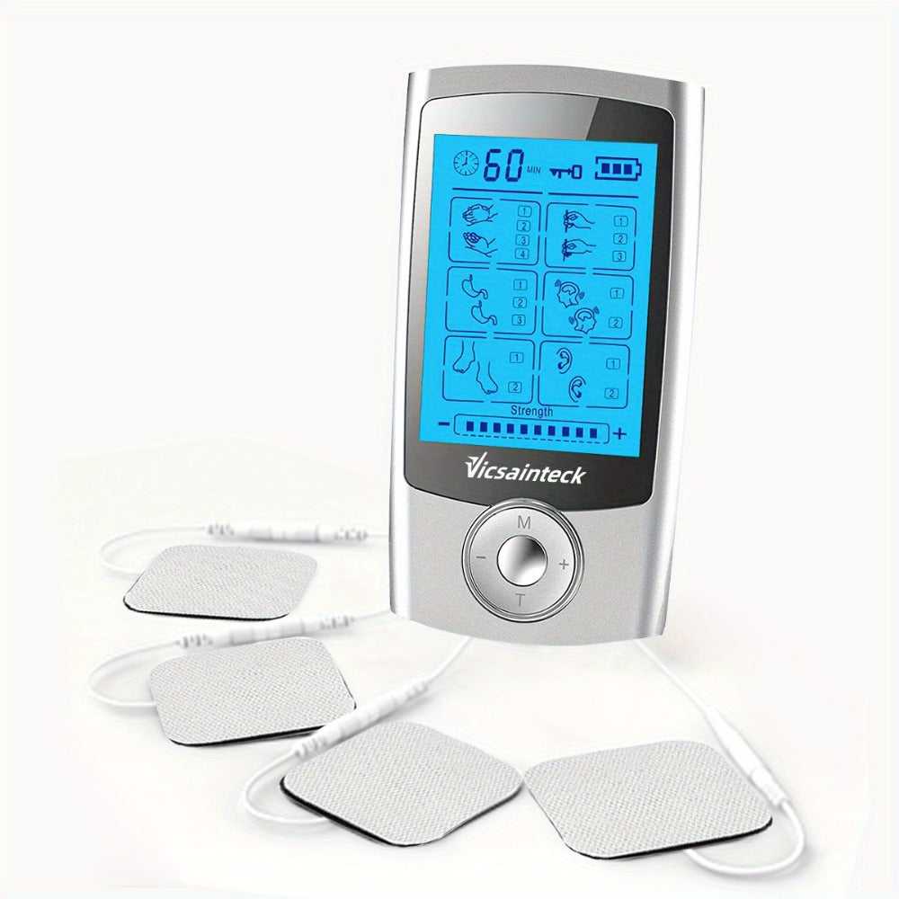 Portable TENS and EMS Handheld Stimulator with 16, 20 or 24 Mode Controller Options and Four Pads