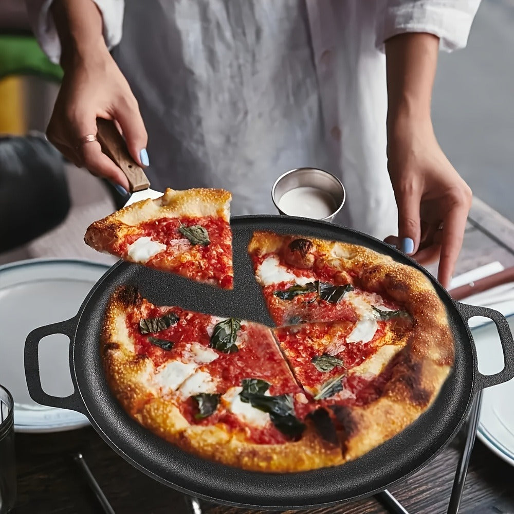 Cast Iron Frying Pan Non-Stick 11 Inch 28cm, Anti-Deformation Even Heating, Oven & Induction Safe Skillet for Pizza Barbecue & Camping