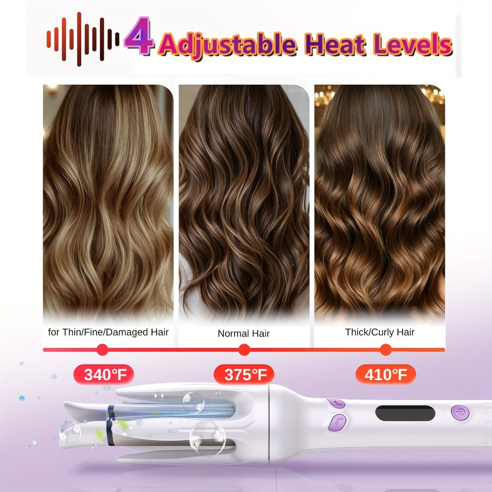 Hair Curler 28mm Barrel Negative Ion Technology 4 Temperature Settings Fast Heating Portable for Home, Travel and Salon Hair Styling