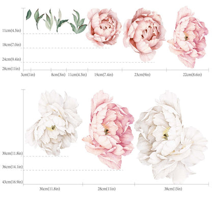 Peony Flower Window Glass Sticker – Anti-Collision Waterproof Decorative Glass Film, European Floral Wall & Window Decal for Home Decor