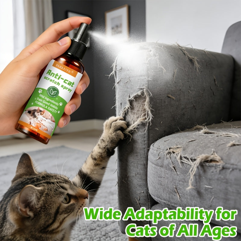 Cat Scratch Deterrent Spray for Furniture – Non-Toxic Pet Safe Anti-Scratch Training Spray, Protects Sofa Couch Carpet Door Wood Surfaces