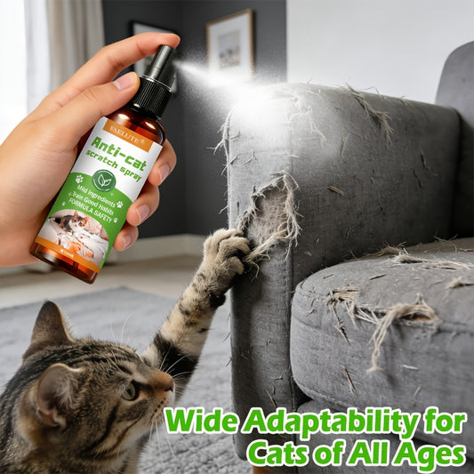 Cat Scratch Deterrent Spray for Furniture – Non-Toxic Pet Safe Anti-Scratch Training Spray, Protects Sofa Couch Carpet Door Wood Surfaces