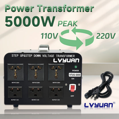 Voltage Converter Transformer 800W Continuous 5000W Peak - Step Up Step Down 110V to 220V, Aluminum Alloy Housing