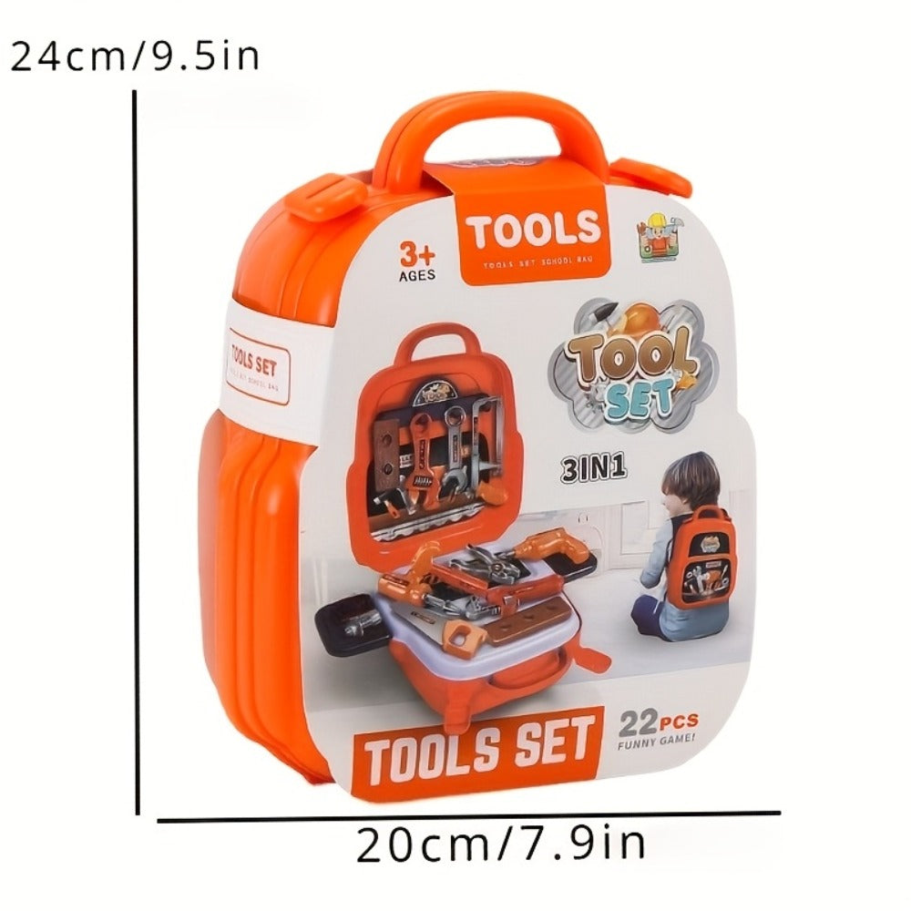 Kids Tool Backpack Set 22pcs for Boys, Pretend Play Home Tool Kit with the Listed Color, Size or Set Options for Everyday Carry
