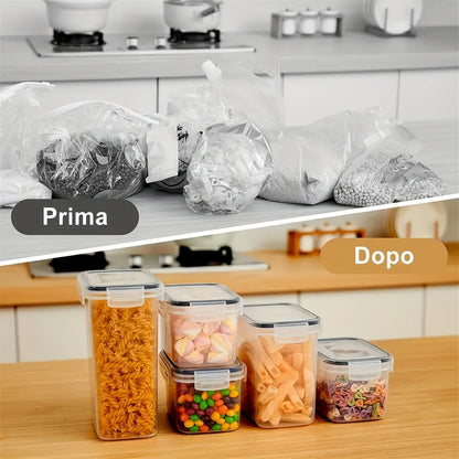 Food Storage Container Pantry Set with Three to 42 Jars, Flip-Top Lids, BPA-Free Plastic and Labels