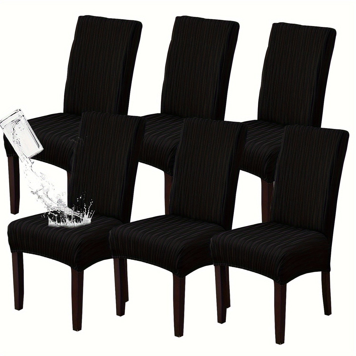 Dining Chair Covers Stretch Slipcovers Set of 4 or 6, Stain Resistant Removable Chair Protector for Home Kitchen Restaurant Wedding